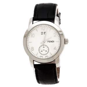 Fendi White Stainless Steel Orologi 2100G Men's Wristwatch 36 mm