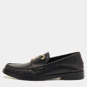 Fendi x Versace Black Leather Fendace Loafers Size 44