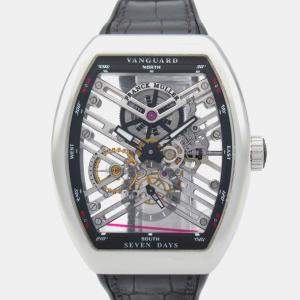 Franck Muller Skeleton Stainless Steel Vanguard 7 Days Power Reserve V45S6SQT Manual winding Men's Wristwatch 44 mm