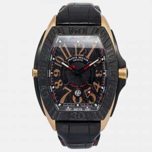 Franck Muller Grand Prix 9900 SC GP Automatic Black 18K Rose Gold Titanium Men's Wristwatch 49mm