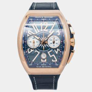 Franck Muller Vanguard Yachting V45CCDT Automatic Blue 18K Rose Gold Men's Wristwatch 45 mm