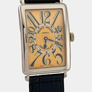 Pre Owned Franck Muller Long Island 1000 SC Automatic Orange 18k White Gold Men's Wristwatch 45 mm