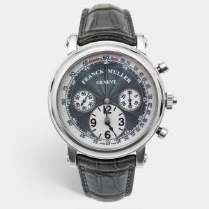 Pre Owned ساعة يد رجالية فرانك مولر دابل سايدد رترابانت 7008 سي سي أر سي دي أف ميناء رمادي ستانلس ستيل جلد التمساح 44 مم