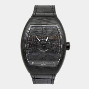 Franck Muller Black Carbon Rubber Vanguard V 45 SC DT Men's Wristwatch 44 mm  