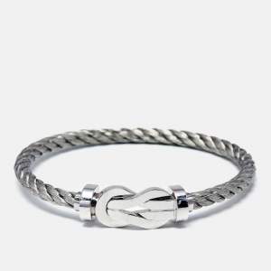 Fred Chance Infinie 18k White Gold Stainless Steel Bracelet 17