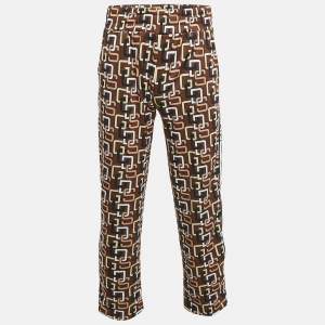 Pre Owned GCDS Brown Logo Print Jersey Trackpants S