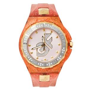 Gianfranco Ferre Pink Two Tone Stainless Steel and Rubber GF.9024J-17Z Men's Wristwatch 43 mm