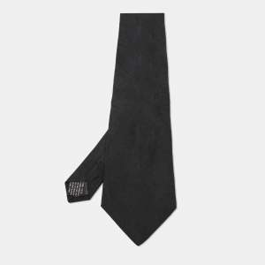   Gianni Versace Vintage Black Silk Traditional Tie