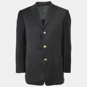 Gianni Versace Grey Wool Single Breasted Blazer S