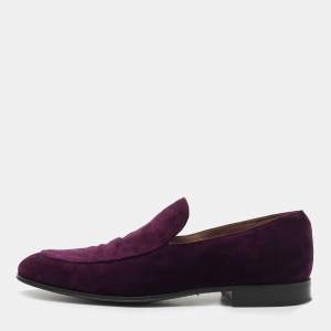 Gianvito Rossi Purple Suede  Slip On Loafers Size 42
