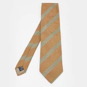 Giorgio Armani Cravatte Gold Striped Silk jacquard Tie