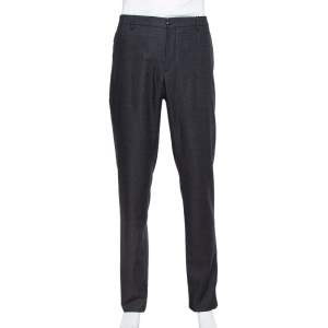 Giorgio Armani Black Speckled Wool & Silk Classic Trousers 4XL 