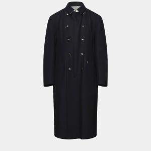 Giorgio Armani Navy Blue Virgin Wool Coat 48
