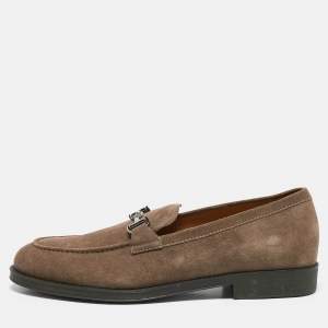 Giorgio Armani Brown Suede Slip On Loafers Size 43