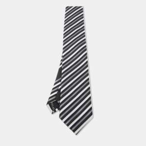 Giorgio Armani Multicolor Diagonal Striped Silk Tie 