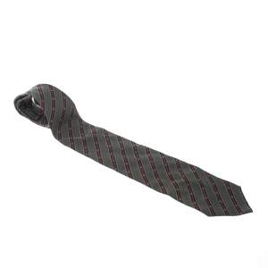  ربطة عنق تقليدية جورجيو أرماني حرير بنقوش خطوط مائلة خضراء وحمراء