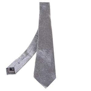 Giorgio Armani Grey Silk Traditional Tie