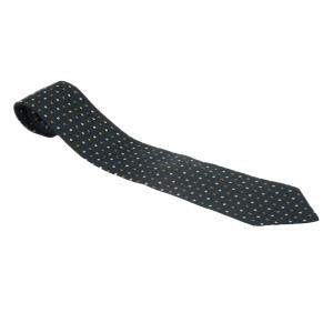 Giorgio Armani Black Polka Dot Silk Tie