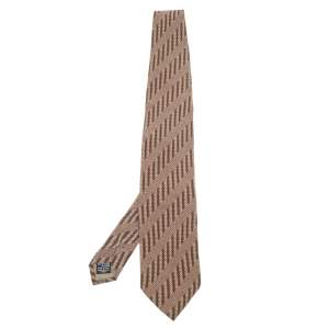 Giorgio Armani Brown Printed Silk Tie