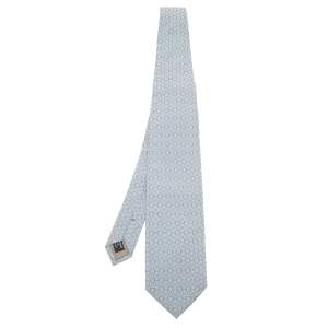 ربطة عنق جورجيو أرماني حرير جاكار زرقاء طبعة مربع