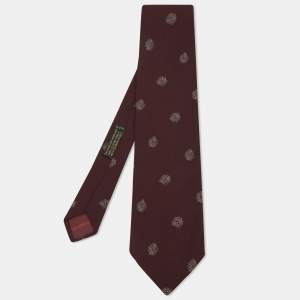 Giorgio Armani Burgundy Silk Jacquard Tie