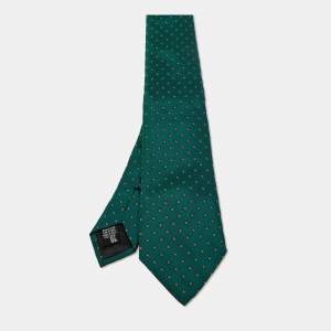 Armani Collezoni Green Jacquard Silk Tie