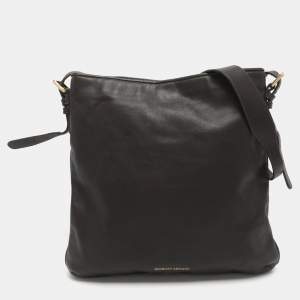 Pre Owned حقيبة ماسنجر جورجيو أرماني جلد بني