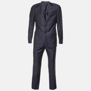 Giorgio Armani Navy Blue Virgin Wool Tailored Suit M
