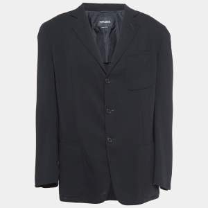 Giorgio Armani Vintage Black Wool Single Breasted Blazer M