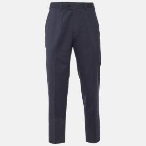 Giorgio Armani Dark Blue Wool Tailored Trousers M