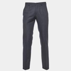 Giorgio Armani Black Virgin Wool Trousers M