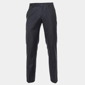 Giorgio Armani Black Wool Tailored Trousers M