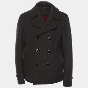 Giorgio Armani Dark Grey Virgin Wool Double Breasted Blazer S