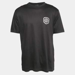 Giorgio Armani Black Printed Cotton Jersey Crew Neck T-Shirt XXL