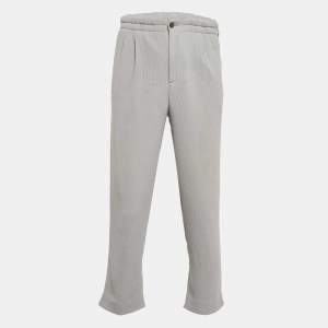 Giorgio Armani Grey Stripe Wool Blend Straight Leg Pants M