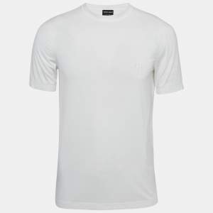 Giorgio Armani White Jersey Round Neck T-Shirt M