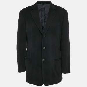 Giorgio Armani Black Cashmere Single Breasted Blazer L