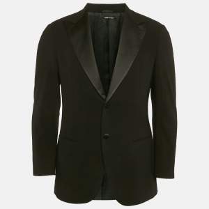 Giorgio Armani Black Wool Single Breasted Blazer S