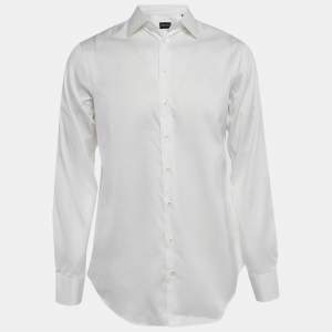 Giorgio Armani White Cotton Long Sleeve Shirt M