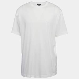 Giorgio Armani White Jersey Crewneck T-Shirt 4XL