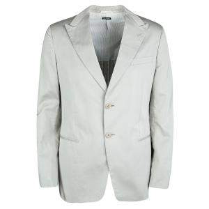 Giorgio Armani Grey Cotton Tailored Blazer XL