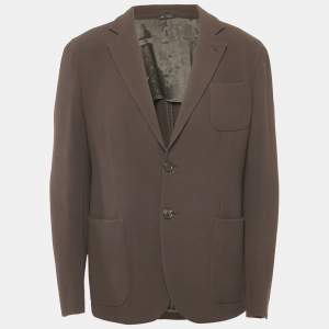 Giorgio Armani Black Textured Wool Knit Upton Blazer XL