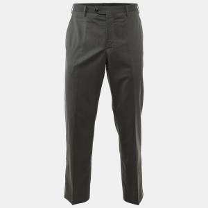 Pre Owned Giorgio Armani Grey Wool Tailored Pants L