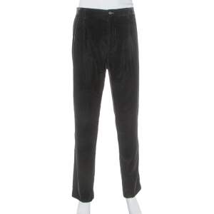 Pre Owned Giorgio Armani Brown Velvet Tapered trousers 4XL