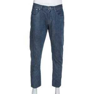 Pre Owned Giorgio Armani Blue Denim Tapered Leg Jeans L