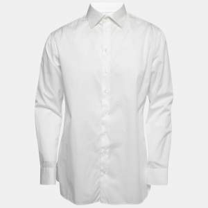 Giorgio Armani White Cotton Button Front Shirt L