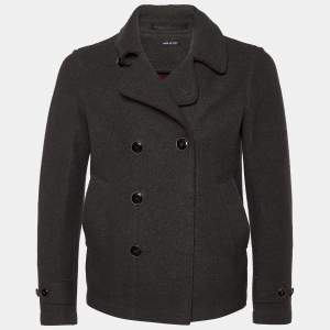 Giorgio Armani Dark Grey Virgin Wool Double Breasted Blazer S
