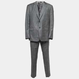 Giorgio Armani Grey Wool Regular Fit Single Breasted Suit XXL