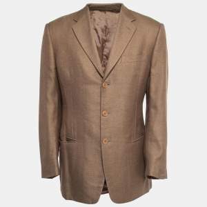 Giorgio Armani Vintage Brown Wool Single Breasted Blazer XL