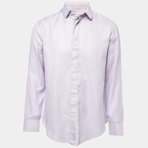 Giorgio Armani Purple Cotton Button Front Shirt M